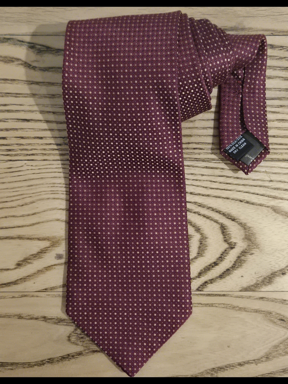 Calvin Klein Burgundy Microdot Silk Tie